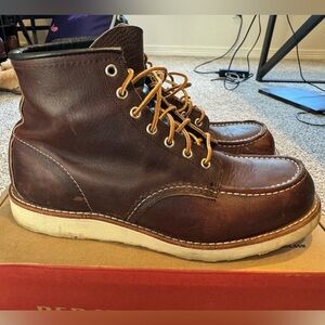 Red Wing 6” Moc Toe Brown Size 10 - lightly broken in and perfect for next owner